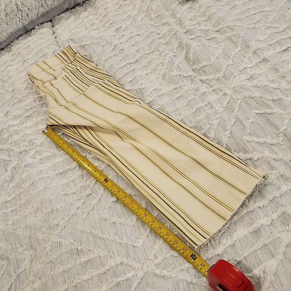 Free People yellow striped, frayed hem kick boot jeans size 27! - Picture 11 of 12